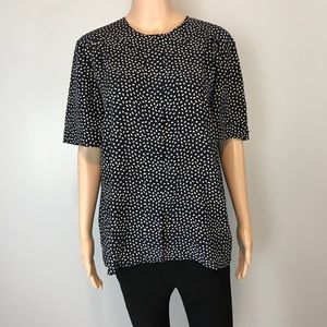 Vintage Valentino MissV Navy White Polka Dot Top